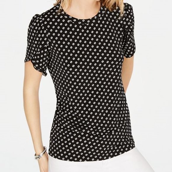 MICHAEL Michael Kors Tops - Michael Kors dot printed petal sleeve t-shirt MED